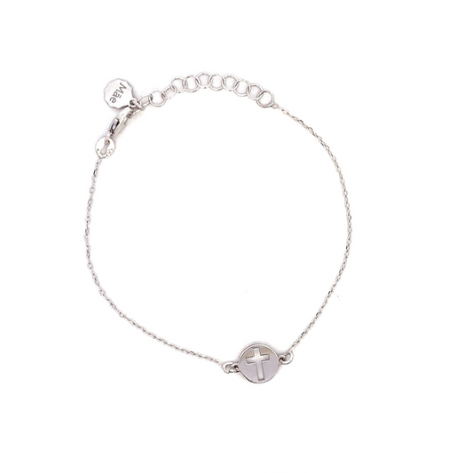 Pulsera de plata con charm de Cruz