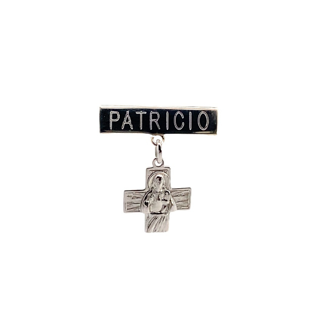 Segurito Cruz del Sagrado Corazón de Jesús con plaquita para grabar