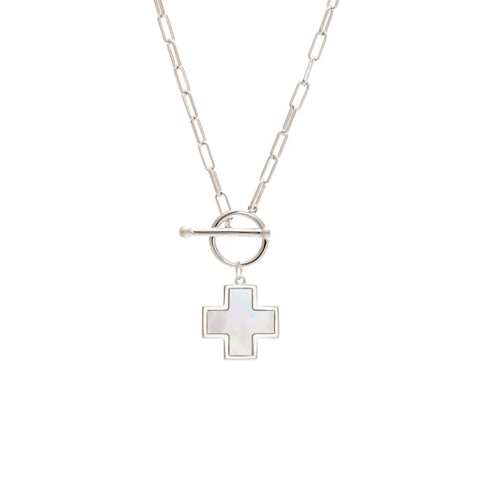 Collar Cruz madre perla