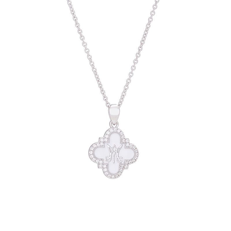 Dije con Cruz de Anagrama de María con circonias