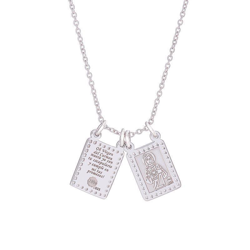 Scapular of the Virgen del Carmen with Zirconia frame