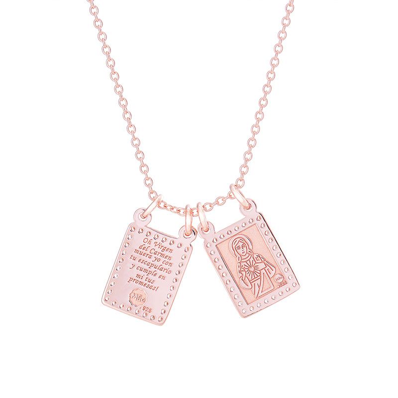 Scapular of the Virgen del Carmen with Zirconia frame