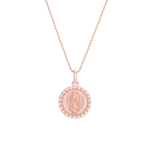 Medalla Virgen de Guadalupe con marco de Circonias