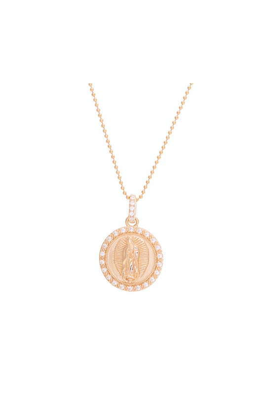 Medalla Virgen de Guadalupe con marco de Circonias
