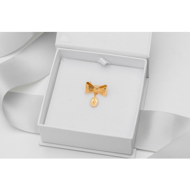 Segurito Virgen de la Medalla Milagrosa marco de circonias con moñito