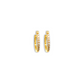 Aretes arracadas de rodio con cierre omega y Moissanitas de 0.2 ct