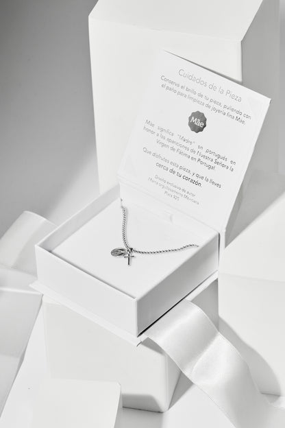 Pulsera con la Virgen de la  Medalla Milagrosa y Cruz