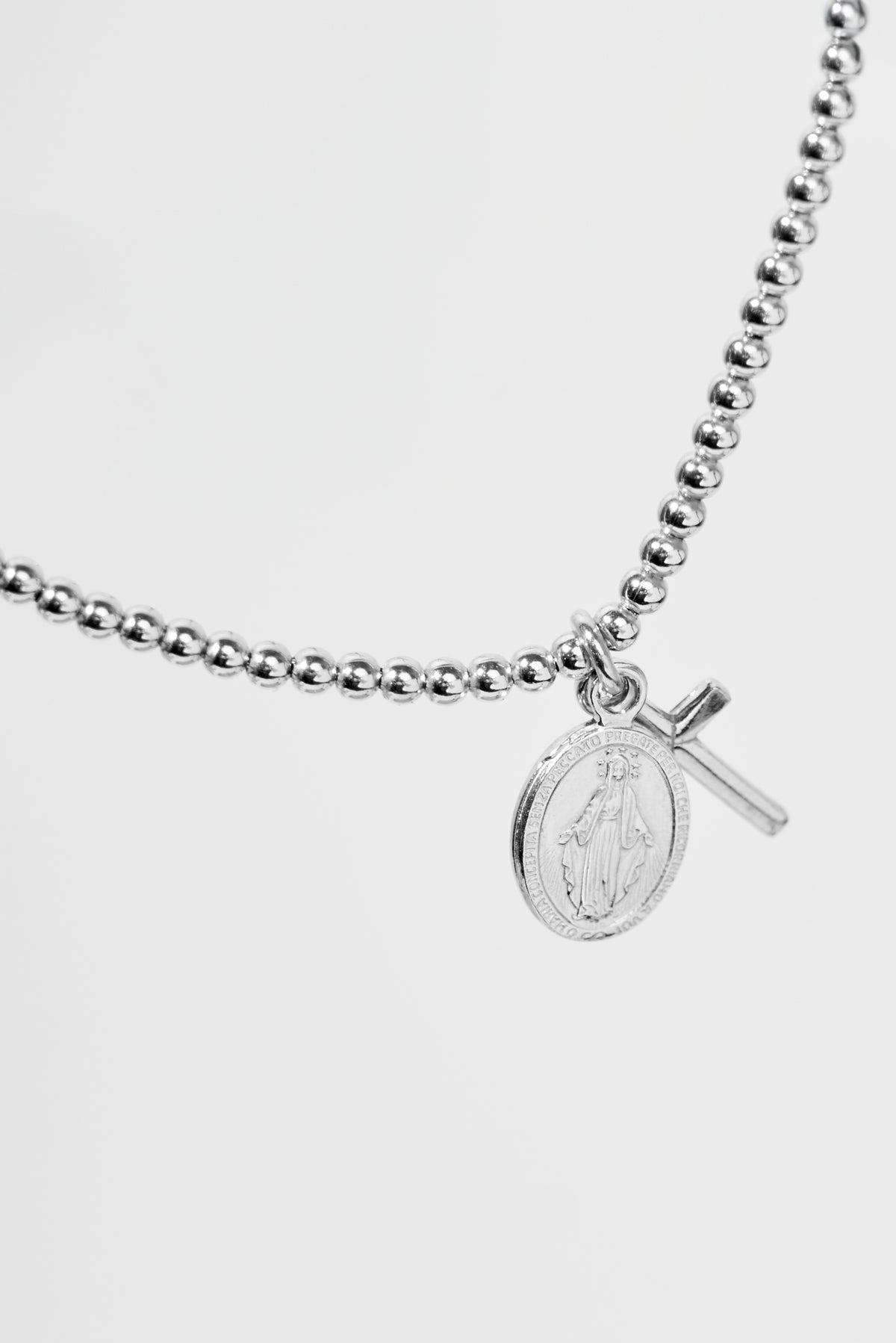 Pulsera con la Virgen de la  Medalla Milagrosa y Cruz