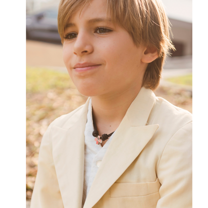 Cruz lisa de plata en cordiño