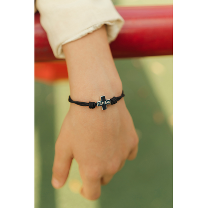 Pulsera Cruz en cordiño