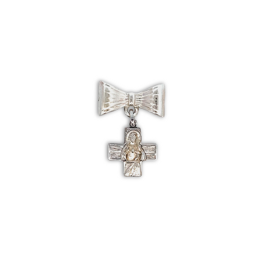 Segurito Cruz del Sagrado Corazón de Jesús con moñito