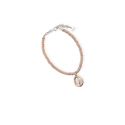 Pulsera Medalla de la Virgen de la Medalla Milagrosa plata y rosegold
