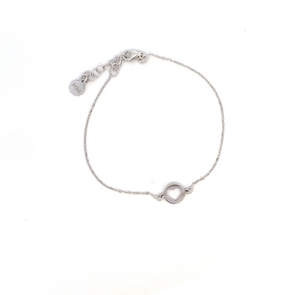 Pulsera de plata con charm de corazón
