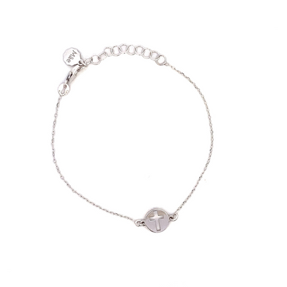 Pulsera de plata con charm de Cruz