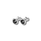 Aretes de rodio con Moissanita negra de 7mm