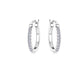 Aretes arracadas de rodio con cierre omega y Moissanitas de 0.2 ct