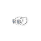 Aretes arracada de rodio tipo huggies con Moissanita de 1 ct en solitario