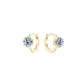 Aretes arracada de rodio tipo huggies con Moissanita de 1 ct en solitario