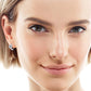 Aretes arracada de rodio tipo huggies con Moissanita de 1 ct en solitario