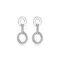 Aretes doble aro articulado en rodio con Moissanitas de .36 ct