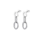 Aretes doble aro articulado en rodio con Moissanitas de .36 ct