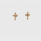 Aretes cruces de 14 K con mini circonias