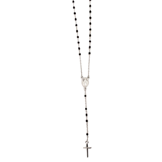 Collar Rosario de plata con esmalte de color