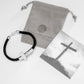 Pulsera Cruz plata pulida para hombre