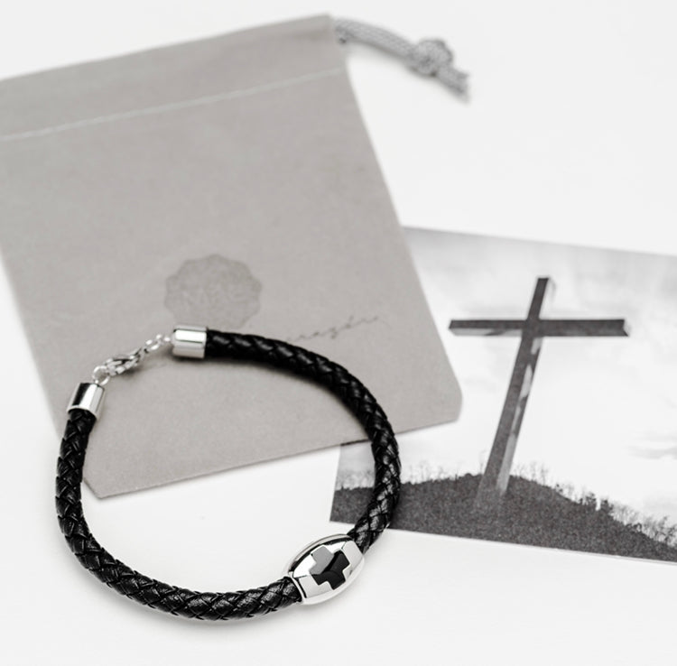 Square cross bracelet for men