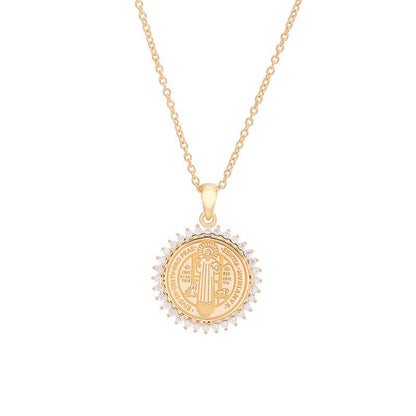 Medalla de San Benito con circonias