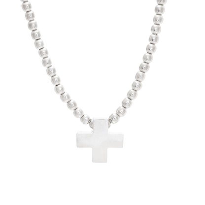 Smooth Cross necklace with ball chain