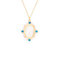 Medalla Virgen de Guadalupe madre perla con marco de perlas y circonias
